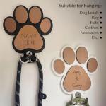 Personalized Pet Leash and Key Holder Wall Mount