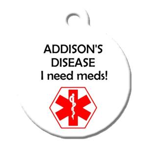 Personalized Medical Alert Pet ID Tag - Addison's
