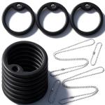 10 Pack Black Dog Tag Silencers with Chains