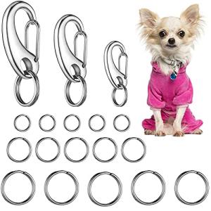 18-Pack Pet ID Clips and Tags for Dogs & Cats
