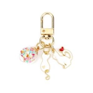 Romantic Cat Keychains with Heart Charm for Her