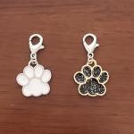 Dog Paw Clip-On Charms with Lobster Clasp