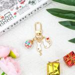 Romantic Cat Keychains with Heart Charm for Her