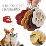 Paw Shaped Leather Keychains Set for Pets