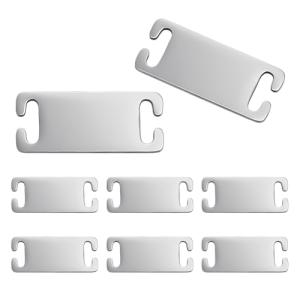 UNICRAFTALE 10Pcs Personalized Dog Collar Silent Engraved Slide On Pet ID Tag Adjustable Dog Collar Stainless Steel Stamping Blank Tag Rectangle Pet Collar Tags for Cats Dogs 1.38x0.57 Inch