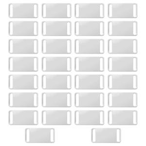 Diakey 30 Pack Blank Dog Tags for Laser Engraving, Slide on Aluminum Metal Dog Cat Collar Pet Name ID Tags Blanks for Engraving Stamping Personalized, Silver