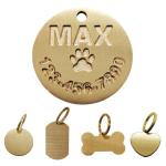 CPAKOWLGOO Solid Brass Deep Engraved Pet ID Tag-Personalized Dog/Cat Collar Tag with Name-Durable,Rust-Resistant,Customizable