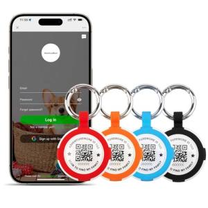 ADVENTUREMORE Tags Holder 4 Pack with QR Code Smart Pet ID Case, Waterproof, Dustproof, Anti-Lost O-Ring for Pets, Bag, Key