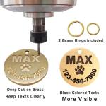 CPAKOWLGOO Solid Brass Deep Engraved Pet ID Tag-Personalized Dog/Cat Collar Tag with Name-Durable,Rust-Resistant,Customizable