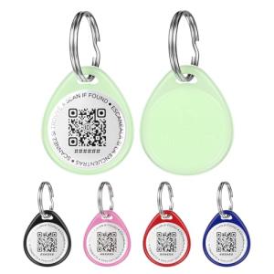 QR Code Dog Tag and Cat Tag, Scan to Reunite Faster, Waterproof and Durable, Lightweight and Quiet, Updatable Contact Info, Glow-in-The-Dark Green