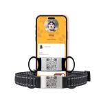 Smart Slide-On QR Code Pet Tag – Silent Dog & Cat ID Tag with Laser Engraving – Stainless Steel & Silicone – No App Needed – Custom Pet Profile – Fits Most Collars (Black, Extra Large)