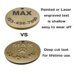 CPAKOWLGOO Solid Brass Deep Engraved Pet ID Tag-Personalized Dog/Cat Collar Tag with Name-Durable,Rust-Resistant,Customizable
