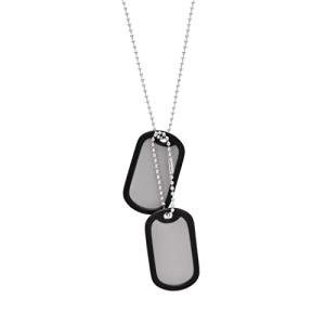 Paialco Stainless Steel Dog Tags Military Set Complete with Chains & Black Silencers