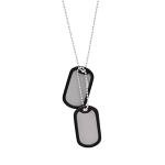 Paialco Stainless Steel Dog Tags Military Set Complete with Chains & Black Silencers