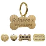 CPAKOWLGOO Solid Brass Deep Engraved Pet ID Tag-Personalized Dog/Cat Collar Tag with Name-Durable,Rust-Resistant,Customizable
