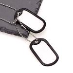 Paialco Stainless Steel Dog Tags Military Set Complete with Chains & Black Silencers