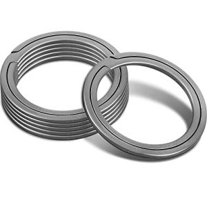 Batiyeer 6 Pack Titanium Key Ring Side Pushing Key Rings Quick Release Ring Labor Saving Side Pushing Organizer Kit for Keychains Dog ID Collar Tag Flashlight Men Women, 28 mm