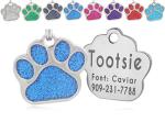 Pet ID Tag, Glitter Paw Bling, Cat ID Tag, Dog ID Tag, Custom Engraved, Dog Name Tag, Cat Name Tag, Dog Tags Personalized, Cat Tags Personalized, Pet Tag Personalized