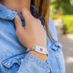 Olive Stretch Medical Alert Bracelet with Engraved ID Tag