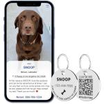 MYLUCKYTAG Personalized Stainless Steel QR Code Pet ID | Dog & Cat Collar Tag | Online Profile | Scanned Location Alert Email | Durable & Waterproof
