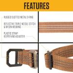 Carhartt Fully Adjustable Nylon Webbing Collars for Dogs, Reflective Stitching for Visibility, Carhartt Brown (Nylon Webbing), Large