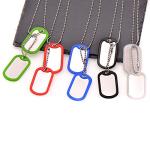 Paialco Stainless Steel Dog Tags Military Set Complete with Chains & Black Silencers