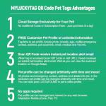 MYLUCKYTAG Personalized Stainless Steel QR Code Pet ID | Dog & Cat Collar Tag | Online Profile | Scanned Location Alert Email | Durable & Waterproof