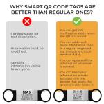 Smart Slide-On QR Code Pet Tag – Silent Dog & Cat ID Tag with Laser Engraving – Stainless Steel & Silicone – No App Needed – Custom Pet Profile – Fits Most Collars (Black, Extra Large)
