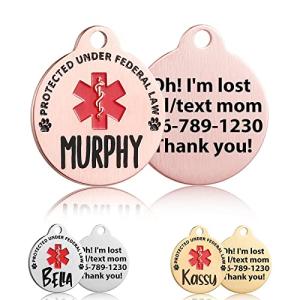 Custom Engraved Emotional Support Animal (ESA) and Service Dog & Cat ID Tag, Customized Info Engraved on Stainless Steel Tag for Therapy Pets, Personalized Laser Engraved Dog Collar Tag