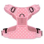 Rnivvi No Pull Dog Harness, Cute Reflective X-Large Sized Puppy Harness, Adjustable Soft Padded Vest for Large Dogs, Heavy Duty Pet Vest with Easy Control Handle for Walking Training, Pink Hearts