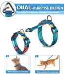 Halypet Cat Harness and Leash Set, 3-in-1 Adjustable & Lightweight, Escape-Proof, Comfortable Soft Kitten Harness for Large Cats, Safe, Easy to Wear, Outdoor Walking Travel