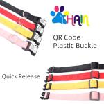 THAIN Smart QR Code Dog Collar-Nylon & Velvet Pet Collar with Unique ID Registration, Adjustable Plastic Buckle for Small Dogs–Black, Red, Pink, Yellow (Yellow, S)