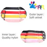 THAIN Smart QR Code Dog Collar-Nylon & Velvet Pet Collar with Unique ID Registration, Adjustable Plastic Buckle for Small Dogs–Black, Red, Pink, Yellow (Yellow, S)