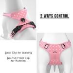 Rnivvi No Pull Dog Harness, Cute Reflective X-Large Sized Puppy Harness, Adjustable Soft Padded Vest for Large Dogs, Heavy Duty Pet Vest with Easy Control Handle for Walking Training, Pink Hearts