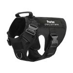 Personalized Tactical Dog Harness for Large Dogs with Custom Name and Phone Number, Adjustable No Pull Service Dog Vest with Handle for Heavy Duty Small Medium Extra Large Sized Dog - Black XL
