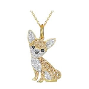 NINKAHURITYS New 2025 Unisex Exquisite Cute Golden Chihuahua Pendant Necklace For Women Pet Dog Jewelry Accessories Animal Birthday Gift Collares Decoration Luxury Trendy Best For Women And Men
