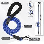Juqiboom No Pull Dog Harness with A Free Heavy Duty 5ft Dog Leash, Adjustable Soft Padded Dog Vest, Reflective No-Choke Pet Oxford Vest with Easy Control Handle for Small and Large Dogs (Blue, Medium)