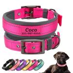 Personalized Metal Belt Buckle Dog Collar,Wide Heavy Duty Custom Dogs Name & Phone Number,Soft Neoprene Padding Adjustable Reflective Pet Collars for Large,Medium,Small Dogs,Purple