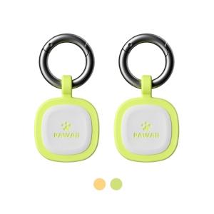 Pawaii Fluorescent QR Code Pet ID Tag, Glow in The Dark Durable Silent Silicone Pet ID Tag, Scan QR Receive Instant Pet Location Alert Email, Designs for Cat or Dog, 1Pack (Green)