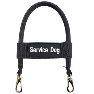 ActiveDogs Bridge Handle for Service Dog Vest & Harnesses - Assistance Dog Handle with Reinforced Nylon, Heavy Duty Metal Clips & Service Dog ID Band - Black 12"