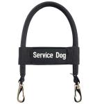 ActiveDogs Bridge Handle for Service Dog Vest & Harnesses - Assistance Dog Handle with Reinforced Nylon, Heavy Duty Metal Clips & Service Dog ID Band - Black 12"