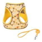 Step in Dog Harness and Leash Set, Flower Adjustable Easy Walk Puppy Harnesses, Soft Mesh Pet Vest Harness Small Size Dog Adjustable No Pull Dog Harness for Small Medium Dogs(Bee, M)