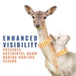 SafetyPUP XD Reflective Dog Collar – Blaze Orange Dog Collar, Adjustable Closure for a High Visibility Customizable Collar for Goats, Dogs, Deer, and Livestock. Reflective Stars Enhance Night Safety