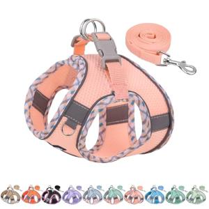 AIITLE Tiny Dog Harness - Lightweight Mesh Step-in Vest for Puppy, Reflective & Escape-Proof Design with High-Stick Magic Tape - Indoor/Outdoor Use for Chihuahua, Maltese, Shih Tzu(Pink, XXXS)