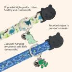 Giecooh Cat Collar Breakaway, 2 Pack Cotton Cats Collars with Bells, Cute Dinosaurs Shaped for Girl Boy Kittens