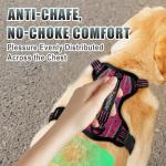 BARKBAY No Pull Dog Harness Large Reflective Dog Harness with Front Clip and Easy Control Handle for Walking Training Running with ID tag Pocket(Pink/Black,L)