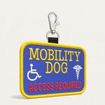 Mobility Dog Service Dog ID Patch Tag – Clips to Vest, Harness, Collar, Leash, or Carrier – Includes 5 Federal Law Handout Cards