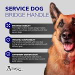 ActiveDogs Bridge Handle for Service Dog Vest & Harnesses - Assistance Dog Handle with Reinforced Nylon, Heavy Duty Metal Clips & Service Dog ID Band - Black 12"
