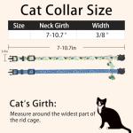 Giecooh Cat Collar Breakaway, 2 Pack Cotton Cats Collars with Bells, Cute Dinosaurs Shaped for Girl Boy Kittens