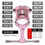 Service Dog Tactical Vest Harness and Leash Set Medium Sized Dog Emotional Support- Tactical Dog Harness Training Collar with Name (Pink, M)